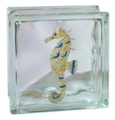 Tijolo de vidro quadrado - ART : SEAHORSE - Pittsburgh Corning - colorido
