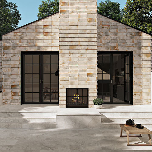 Revestimento de fachada tipo shingle - RK-EK1014 - Tempio - em cerâmica / vertical / bujardado