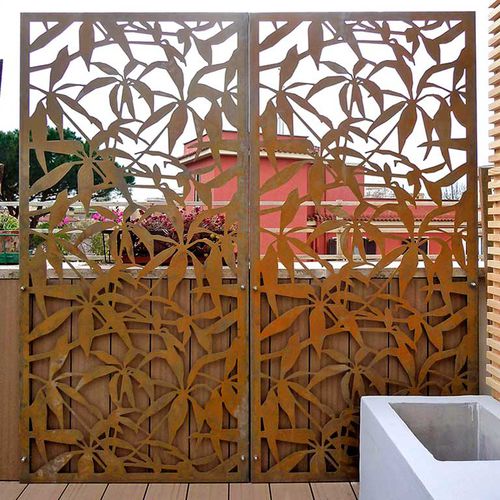 Cerca de ocultação em painéis - SCHEFFLERA  - Logical Space design - em alumínio / em aço Corten / efeito muxarabi