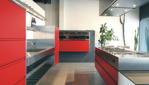 Cozinha contemporânea - v - ABK InnoVent - em aço inoxidável / em laminado / com ilha