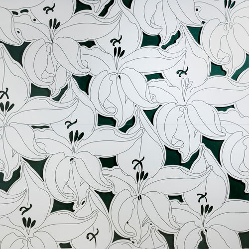 Painel decorativo para ambiente interno - PD022 FLORAL - Decustik - texturizado / 3D / branco