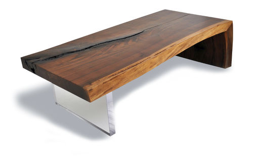 Mesa de centro contemporânea - LIVE EDGE WALNUT  - Rotsen Furniture - em madeira / retangular / em material revalorizado