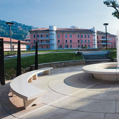 Banco para espaço público contemporâneo - AURELIA C - BELLITALIA - em pedra reconstituída / sem encosto / sem braços