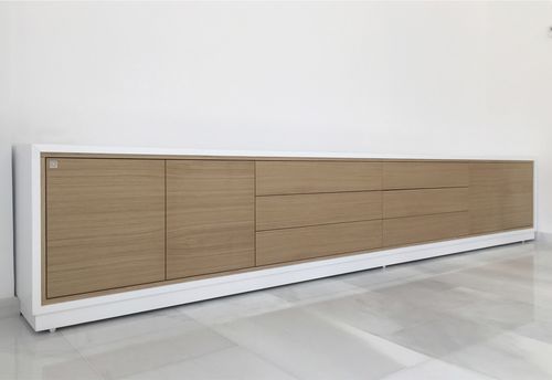 Armário de arquivo baixo - Grupo GUBIA - em iroko / contemporâneo / da linha comercial