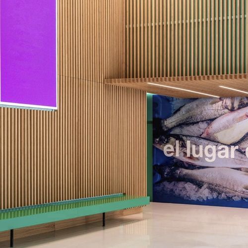 Banco contemporâneo - Grupo GUBIA - em madeira / metálico / sem encosto