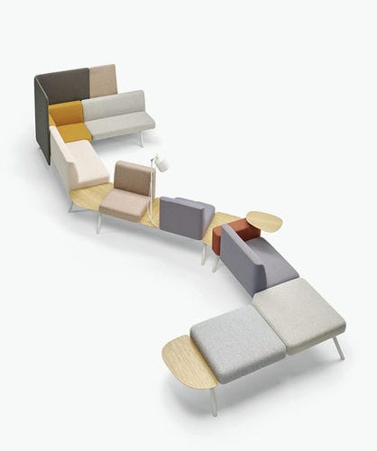 Banco estofado modular - CORALS - Casala - contemporâneo / em tecido / em alumínio extrudado
