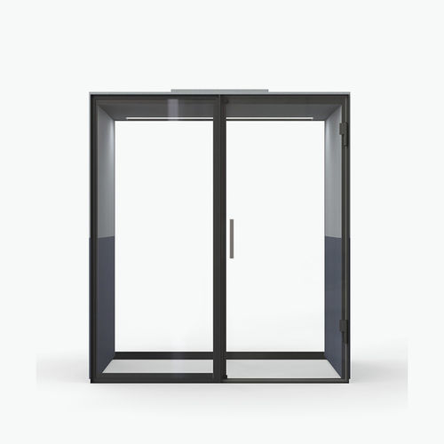Escritório POD com porta envidraçada - BOSTON WORKPOD - Casala - com iluminação LED integrada / com tomada elétrica / em alumínio