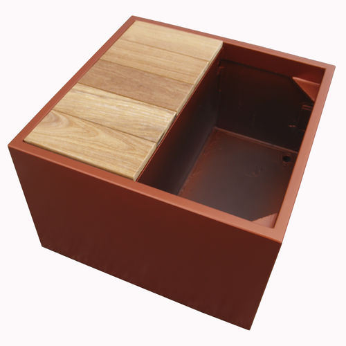 Floreira em fibrocimento - ICM75.75H50 - ATELIER SO GREEN - em madeira / retangular / quadrada