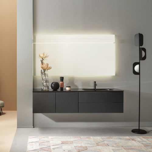 Gabinete de banheiro de parede - MONOLITE - ARTELINEA - laminado / em vidro / em laminado melamínico