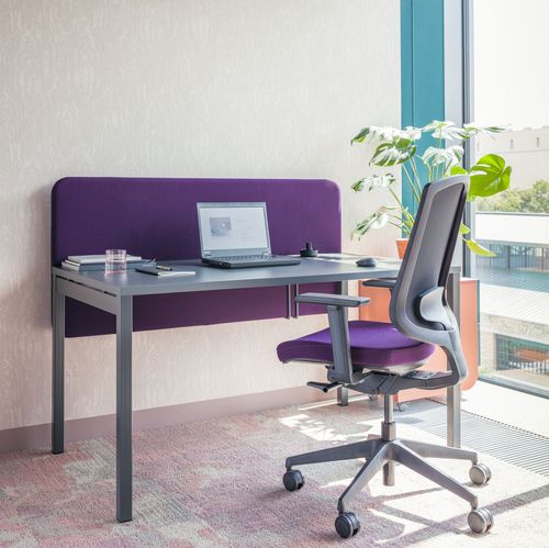 Mesa secretária contemporânea - OGI Y - MDD - metálica / com 4 pés / com regulagem de altura