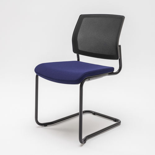 Cadeira contemporânea - GAYA - MDD - para ambiente interno / em tela / em metal cromado