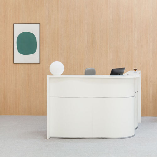 Balcão de recepção modular - WAVE - MDD - curvo / de canto / laminado