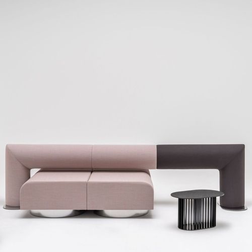 Banco contemporâneo - ROLL  - MDD - em tecido / modular / almofadado