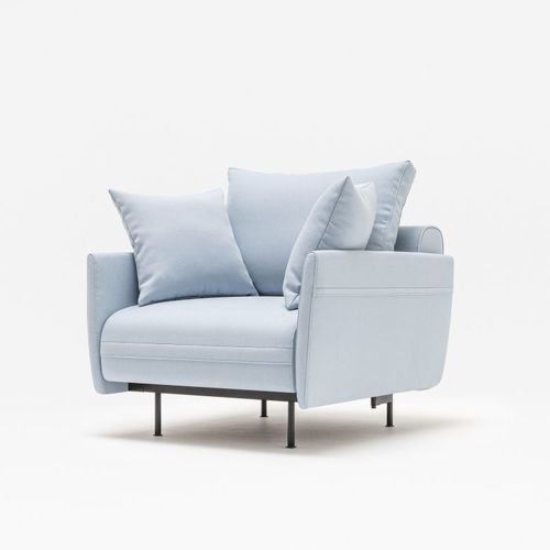 Poltrona minimalista - LOTUS  - MDD - em tecido / em madeira / com almofada removível