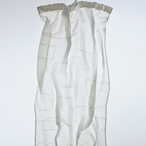 Cortina de voile listrada - REGOLITH  - DEDAR MILANO - em linho / transparente / decorativa