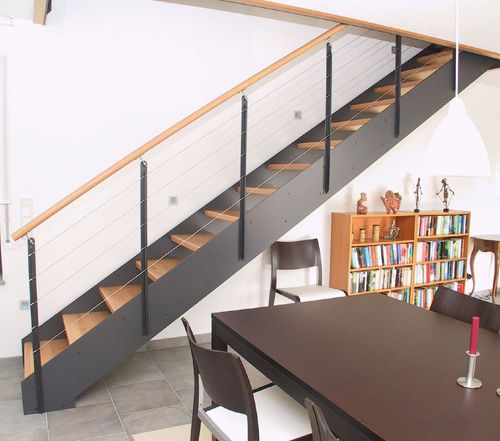 Escada reta - LOFT : 5009 - Créateur d'escaliers Treppenmeister - com degraus em madeira / com estrutura em madeira / da linha residencial