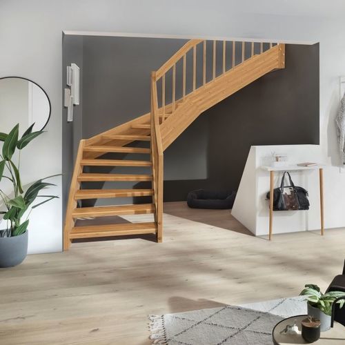 Escada em U - Créateur d'escaliers Treppenmeister - com degraus em madeira / em madeira / da linha residencial