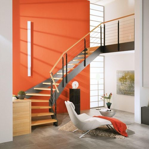 Escada em L - LOFT - Créateur d'escaliers Treppenmeister - com degraus em madeira / metálica / em madeira