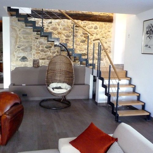 Escada em L - FERRO 5025 - Créateur d'escaliers Treppenmeister - com degraus em madeira / metálica / da linha residencial