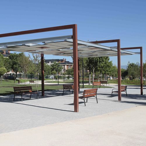 Pérgola para fixação ao piso - PERGOLA U SYSTEM - URBADIS Microarquitectura - em aço / em aço galvanizado / sob medida