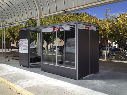 Abrigo de ônibus em vidro - HABANA 3 - URBADIS Microarquitectura - em aço galvanizado