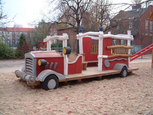 Veículo para parque infantil - SPIELART : LE CAMION DE POMPIERS N5  - Pro Urba - Aqua Pro Urba