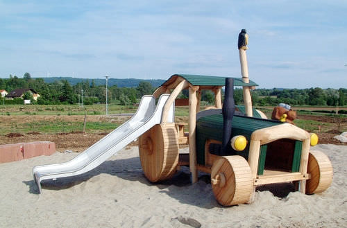 Veículo para parque infantil - SPIELART : LE TRACTEUR N6-1 - Pro Urba - Aqua Pro Urba