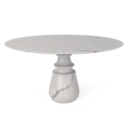 Mesa de jantar contemporânea - PIETRA - BOCA DO LOBO - em mármore / com base em mármore / redonda
