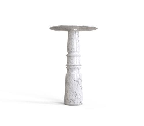 Mesa alta clássica - PIETRA - BOCA DO LOBO - em mármore / com base em mármore / redonda