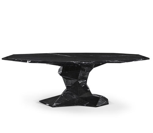 Mesa de jantar de design original - BONSAI - BOCA DO LOBO - em madeira laqueada / em mogno / com base em madeira