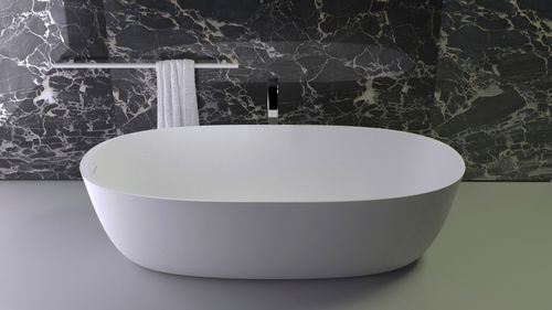 Banheira oval - PRIME - KNIEF & CO. GmbH - freestanding / em Solid Surface / branca