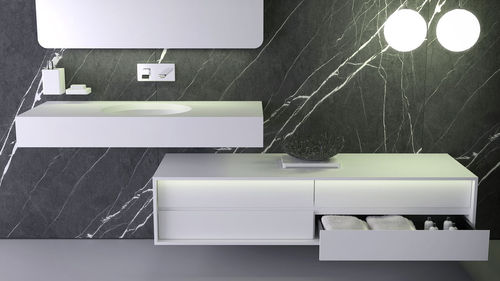 Gabinete de banheiro de parede - SLAB - KNIEF & CO. GmbH - em Superfície Sólida / contemporâneo / com gavetas
