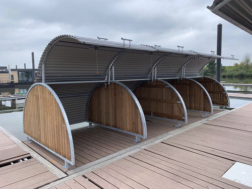 Abrigo para bicicletas com sistema de segurança - BIKANGAR - NORCOR MOB.URBAIN - em aço / em madeira / em aço termolacado