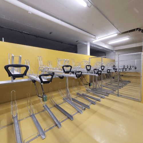 Bicicletário de piso - VELOPORT-PREMIUM-26 - NORCOR MOB.URBAIN - de dois andares / para espaço público / para estacionamento