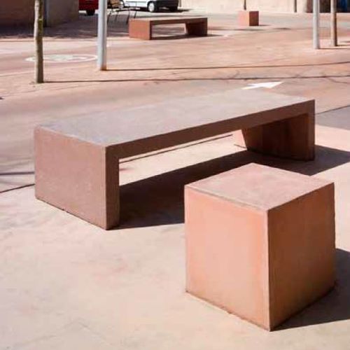 Banco para espaço público de design minimalista - CM-BLOC - NORCOR MOB.URBAIN - em concreto armado / com assento duplo
