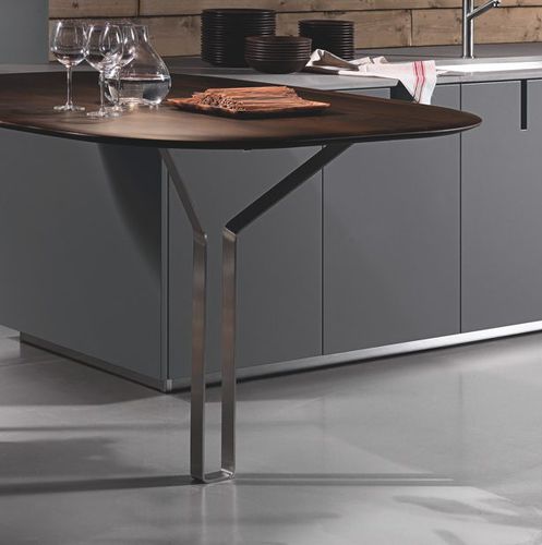Mesa contemporânea - Rossana - em aço / com base em aço / oval