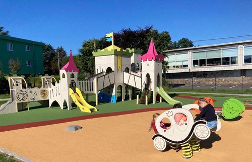 Estrutura lúdica para parque infantil - Place forte m&eacute;di&eacute;vale - 6 tours - Transalp - para edifício de uso público / para espaço público / para escalada