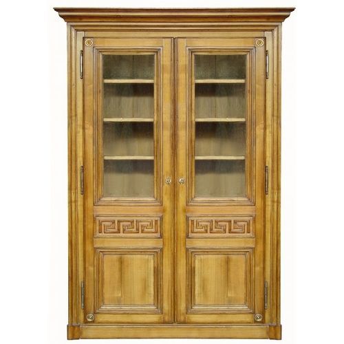 Livreiro de estilo - 677  - MOISSONNIER - em faia / em cerejeira / com portas de vidro