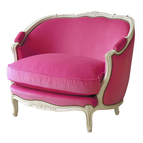Poltrona de estilo Luís XV - MARQUISE GONDOLA  - MOISSONNIER - em tecido / em faia / com almofada removível