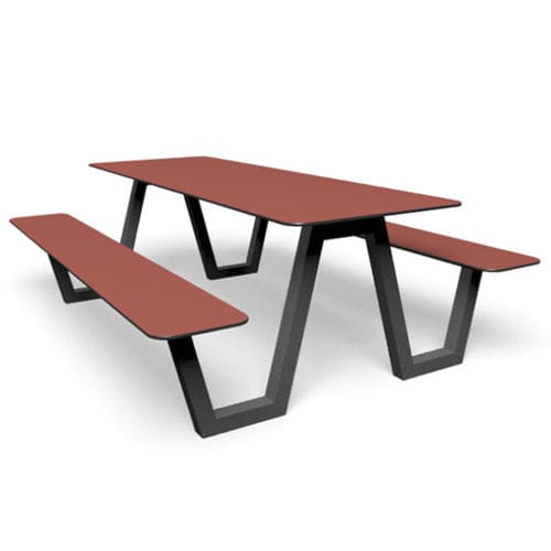 Mesa de piquenique de design minimalista - miramondo - metálica / em HPL / com base em aço galvanizado