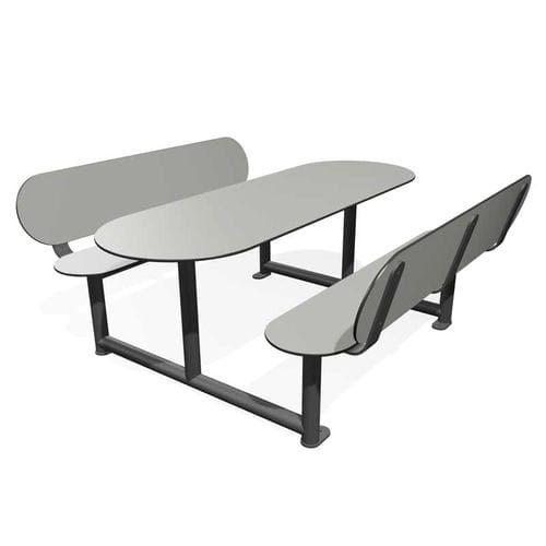 Mesa de piquenique contemporânea - JOLLY - miramondo - em aço galvanizado / em HPL / com base em aço galvanizado