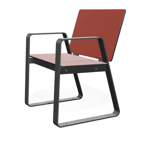 Cadeira contemporânea - BIBI - miramondo - para ambiente externo / em HPL / com base de aço revestido a pó