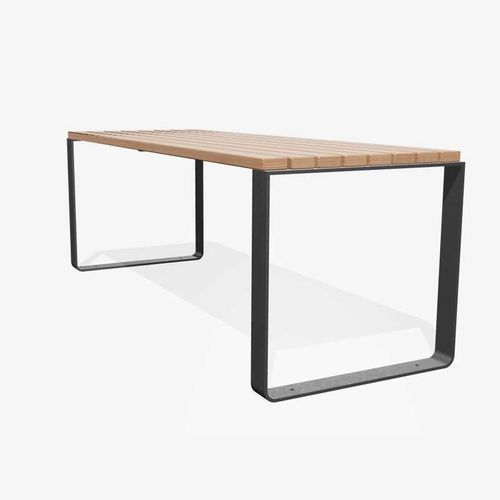 Mesa contemporânea - MAYFIELD  - miramondo - em madeira / com base metálica / retangular