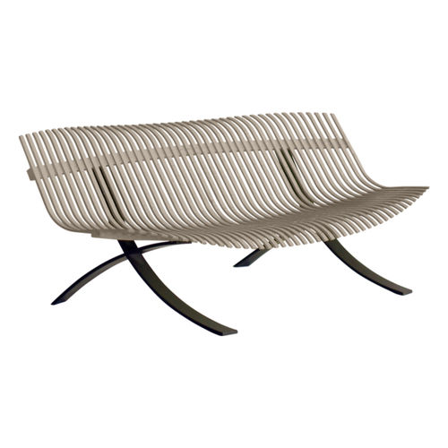 Banco de jardim de design original - CHARIVARI - FERMOB - em alumínio / em aço / com encosto