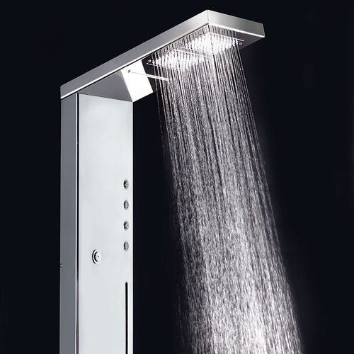 Coluna de banho em aço inoxidável - CU6000L - Ama Luxury Shower - brilhante / de parede / contemporânea
