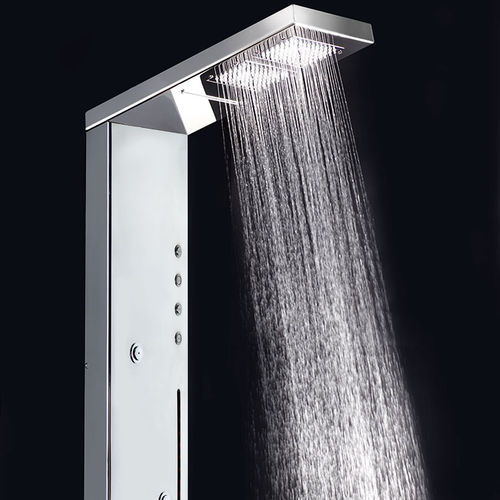 Coluna de banho em aço - CU 6500L  - Ama Luxury Shower - brilhante / de parede / contemporânea