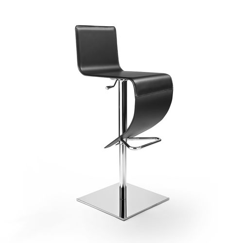Cadeira alta contemporânea - STELLA Q SG - Julia - para ambiente interno / em couro / em aço