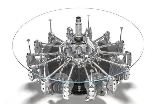 Mesa de centro Aeronáutica - AIR-TAV0113 AIRPLANE RADIAL ENGINE - Arteinmotion - de design industrial / em alumínio / em cromo