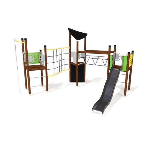 Estrutura lúdica para parque infantil - UNIPLAY ESSENTIALS PANDORA  - HAGS Aneby AB - em madeira / em aço / em HPL