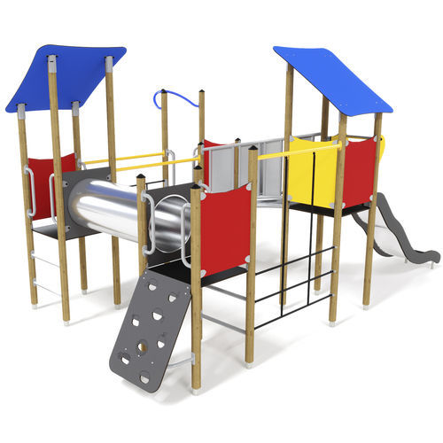 Estrutura lúdica para parque infantil - UNIMINI ESSENTIALS IO  - HAGS Aneby AB - em aço / em corda / modular